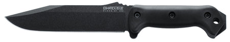 Ka-Bar BK7 Becker Combat Utility 7" Plain Fixed Blade, Black 1095 Cro-Van, Black Ultramid Handle, Includes Sheath