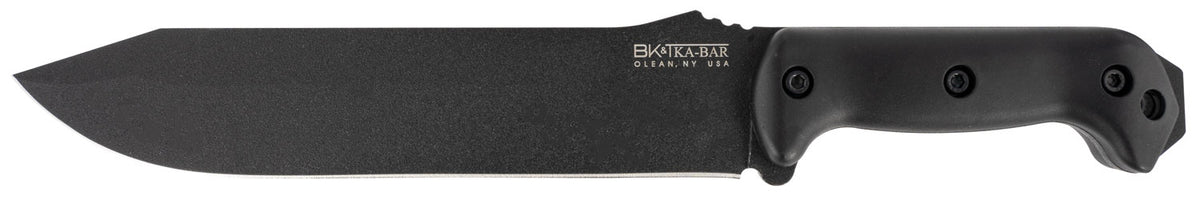 Ka-Bar BK9 Becker Combat Bowie 9.25" Plain Fixed Blade, Black 1095 Cro-Van Steel, Black Ultramid Handle, Includes Sheath