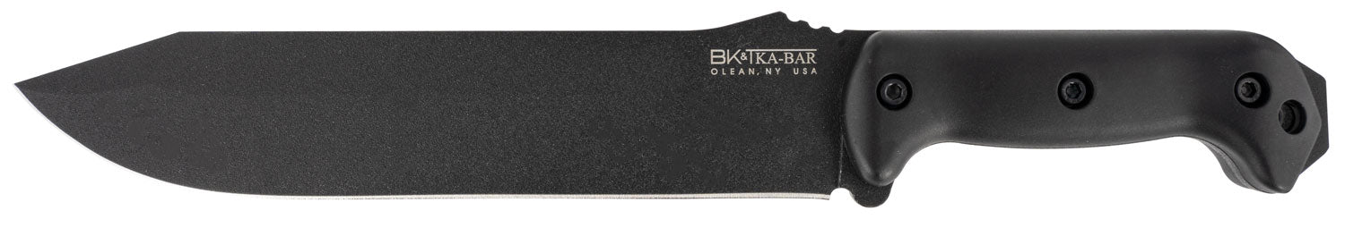 Ka-Bar BK9 Becker Combat Bowie 9.25" Plain Fixed Blade, Black 1095 Cro-Van Steel, Black Ultramid Handle, Includes Sheath