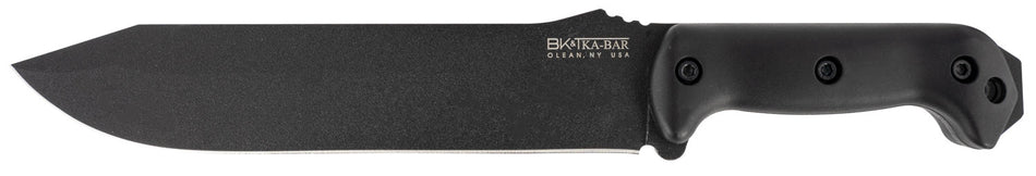 Ka-Bar BK9 Becker Combat Bowie 9.25" Plain Fixed Blade, Black 1095 Cro-Van Steel, Black Ultramid Handle, Includes Sheath
