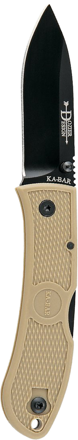 Ka-Bar 4062CB Dozier Hunter 3" Drop Point Folding Knife, AUS-8A SS Blade, Coyote Brown Zytel Handle, Clip Included