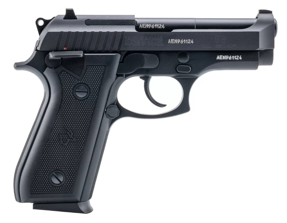 Taurus 1-58141 58 380 ACP 15+1 4" Matte Black Stainless Steel Barrel, Matte Black Serrated Alloy Steel Slide, Matte Black Aluminum Frame w/Beavertail, Black Polymer Grip