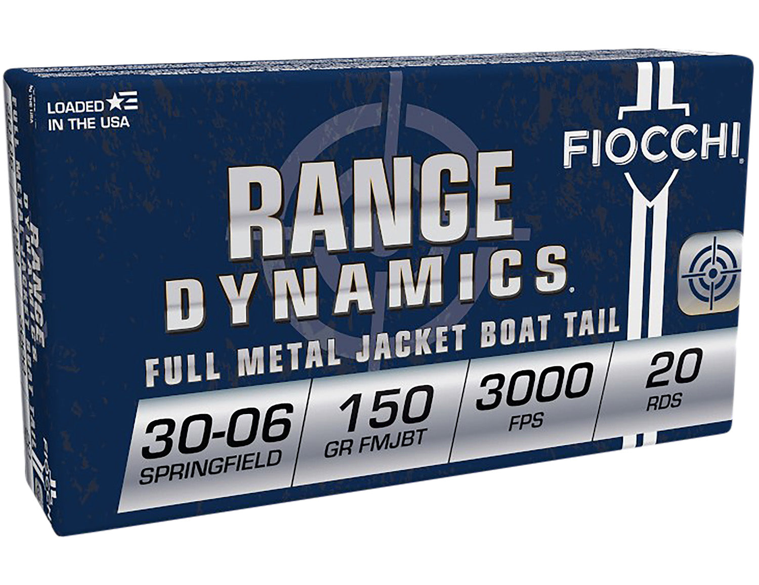 Fiocchi Range Dynamics Full Metal Jacket Boat Tail 150 Grain .30-06 Springfield 3000 fps