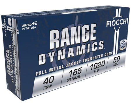 Fiocchi Range Dynamics Full Metal Jacket Truncated Cone 165 Grain .40 S&W 1020 fps