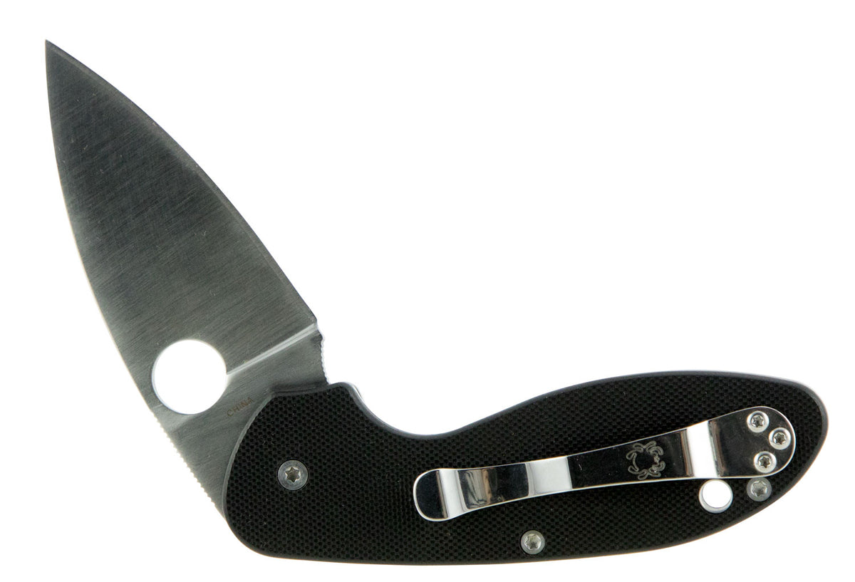 Spyderco Efficient Folding Pocket Knife C216GP 2.98" 8Cr13MoV Drop Point Plain Edge Black G10 Handle & Clip