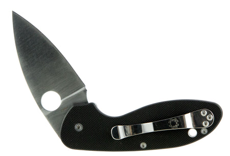 Spyderco Efficient Folding Pocket Knife C216GP 2.98" 8Cr13MoV Drop Point Plain Edge Black G10 Handle & Clip