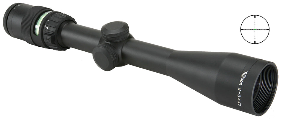 Trijicon 200005 AccuPoint Battery-Free 3-9x40mm 1" Tube Black Anodized Illuminated Mil-Dot Crosshair w/Green Dot