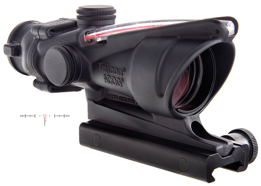 Trijicon 100219 ACOG Fixed 4x32mm Riflescope Black Anodized Illuminated Red Horseshoe BDC .223/5.56 Reticle