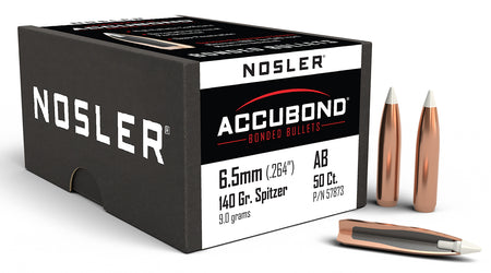 Nosler AccuBond 6.5 Creedmoor 140gr Spitzer Point Bullets 50/Box