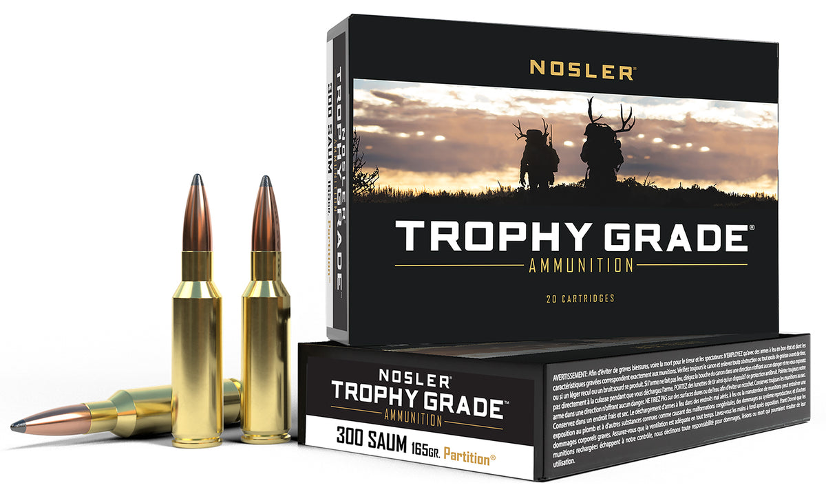 Nosler Trophy Grade .300 Rem SAUM 165 grain Nosler Spitzer Partition ammunition