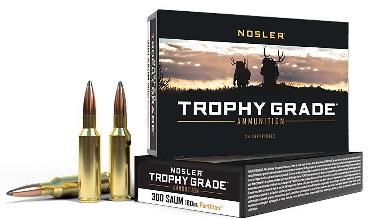 Nosler Trophy Grade .300 Rem SAUM 180 grain Nosler Spitzer Partition ammunition