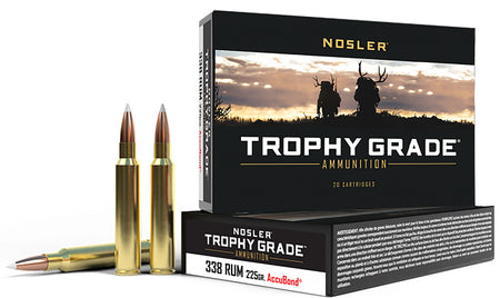 Nosler Trophy Grade .338 RUM 225 grain Nosler AccuBond ammunition