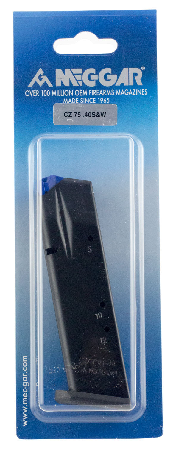 Mec-Gar MGCZ4012AFC Anti-Friction Coated Blued 12-Round .40 S&W Magazine Fits CZ 75B/Shadow 2