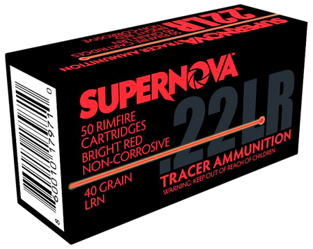 Supernova PMSN22LRR Red Tracer Non-Corrosive Lead Round Nose 40 Grain .22 Long Rifle 1070 fps