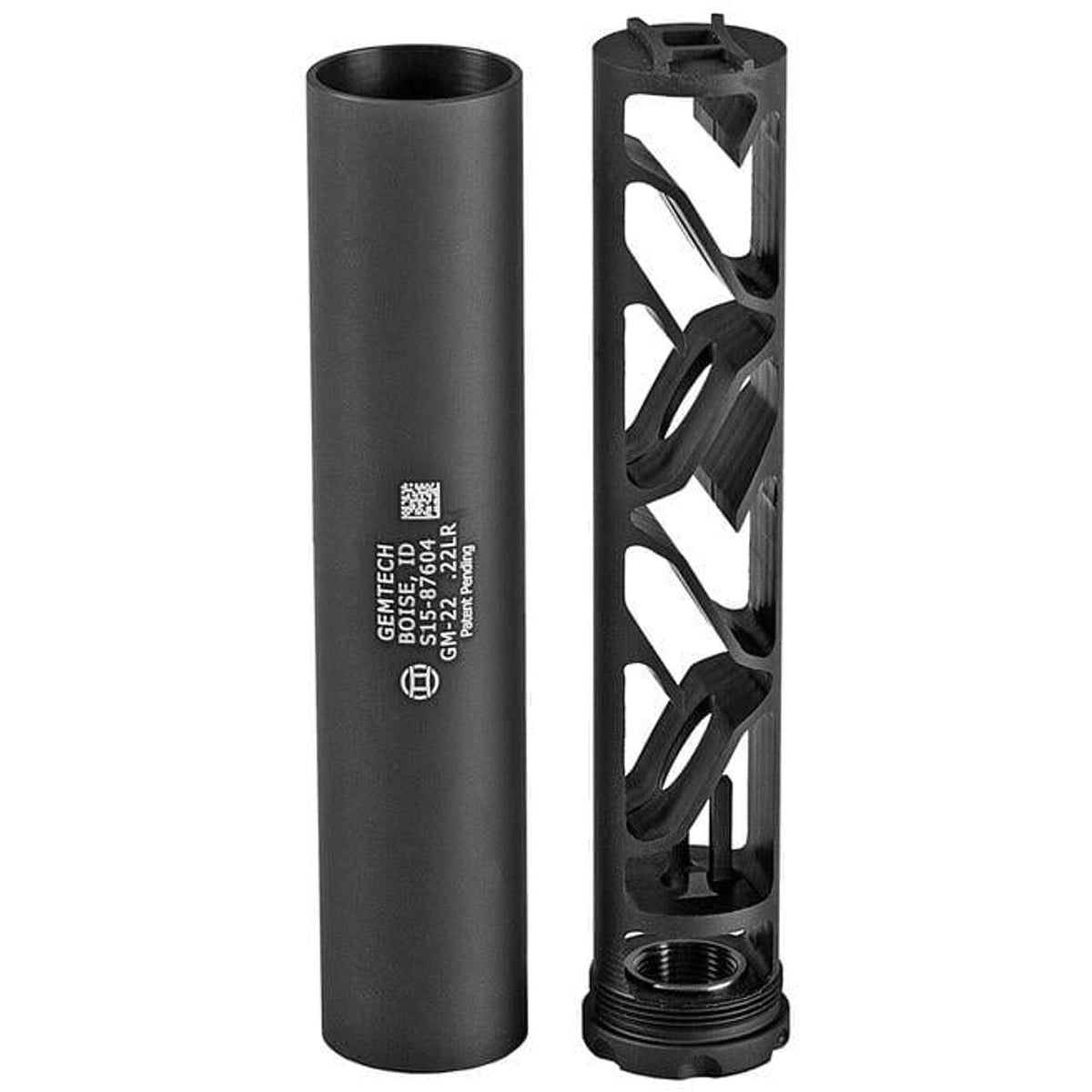 Gemtech GM-22 .22LR Rimfire Suppressor, 1/2x28 TPI Thread Pattern, Black
