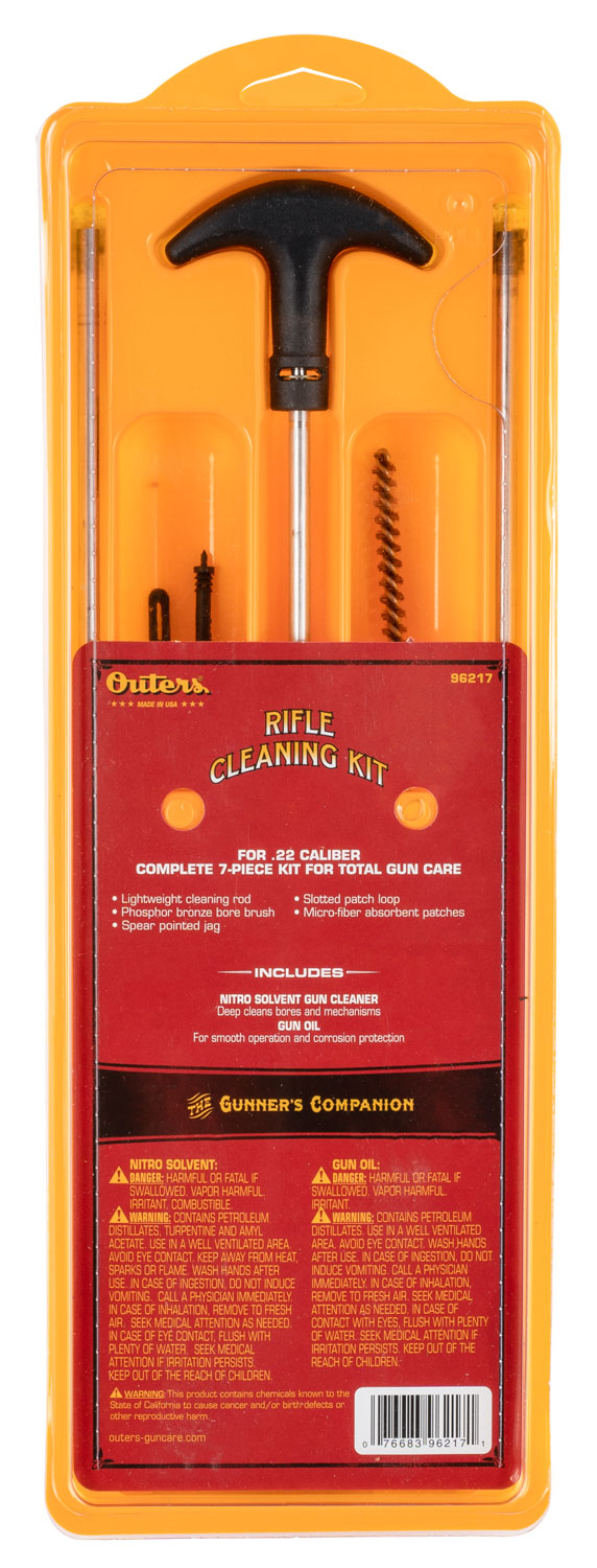 Outers Lightweight Aluminum Rod Rifle Cleaning Kit for .22 Cal