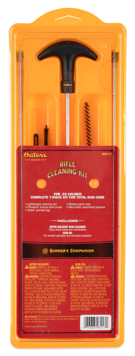 Outers Lightweight Aluminum Rod Rifle Cleaning Kit for .22 Cal