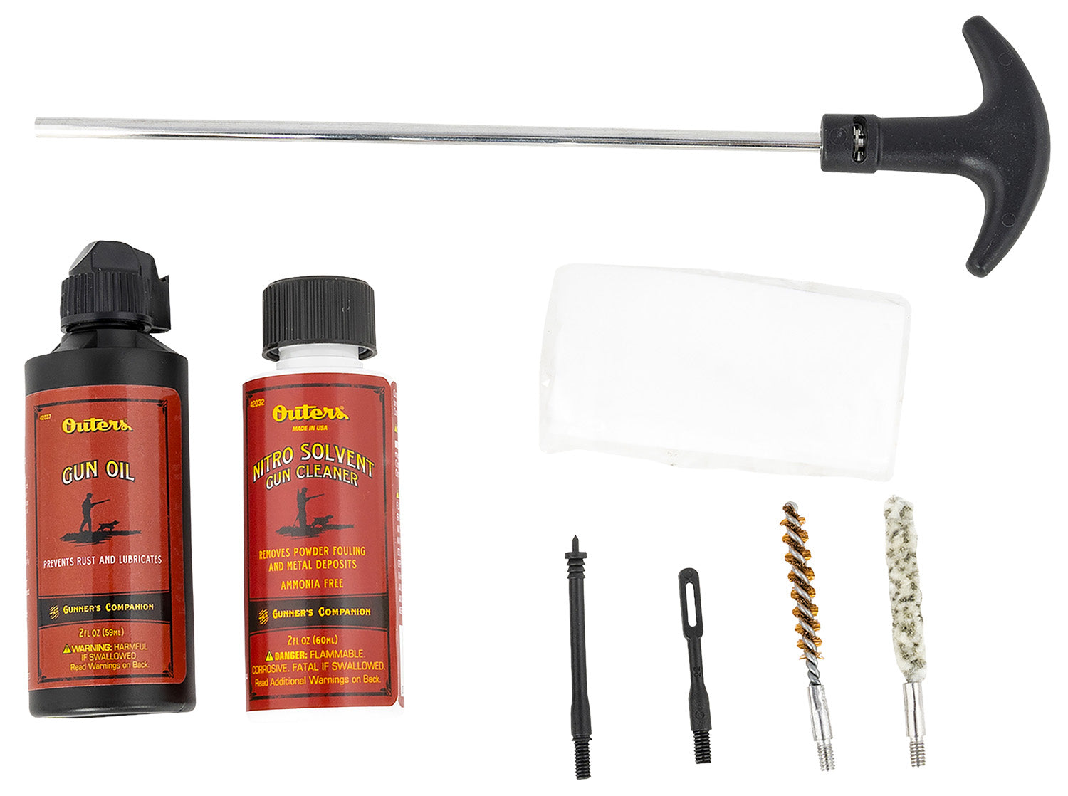 Outers Lightweight Aluminum Rod Pistol Cleaning Kit for .22 Caliber
