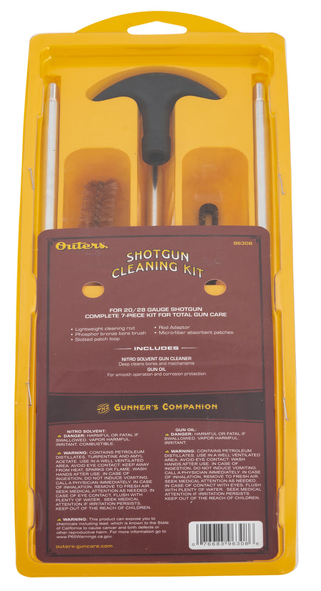 Outers Shotgun Cleaning Kit 20/28 Gauge Aluminum Rod with Nitro Solvent and Gun Oil