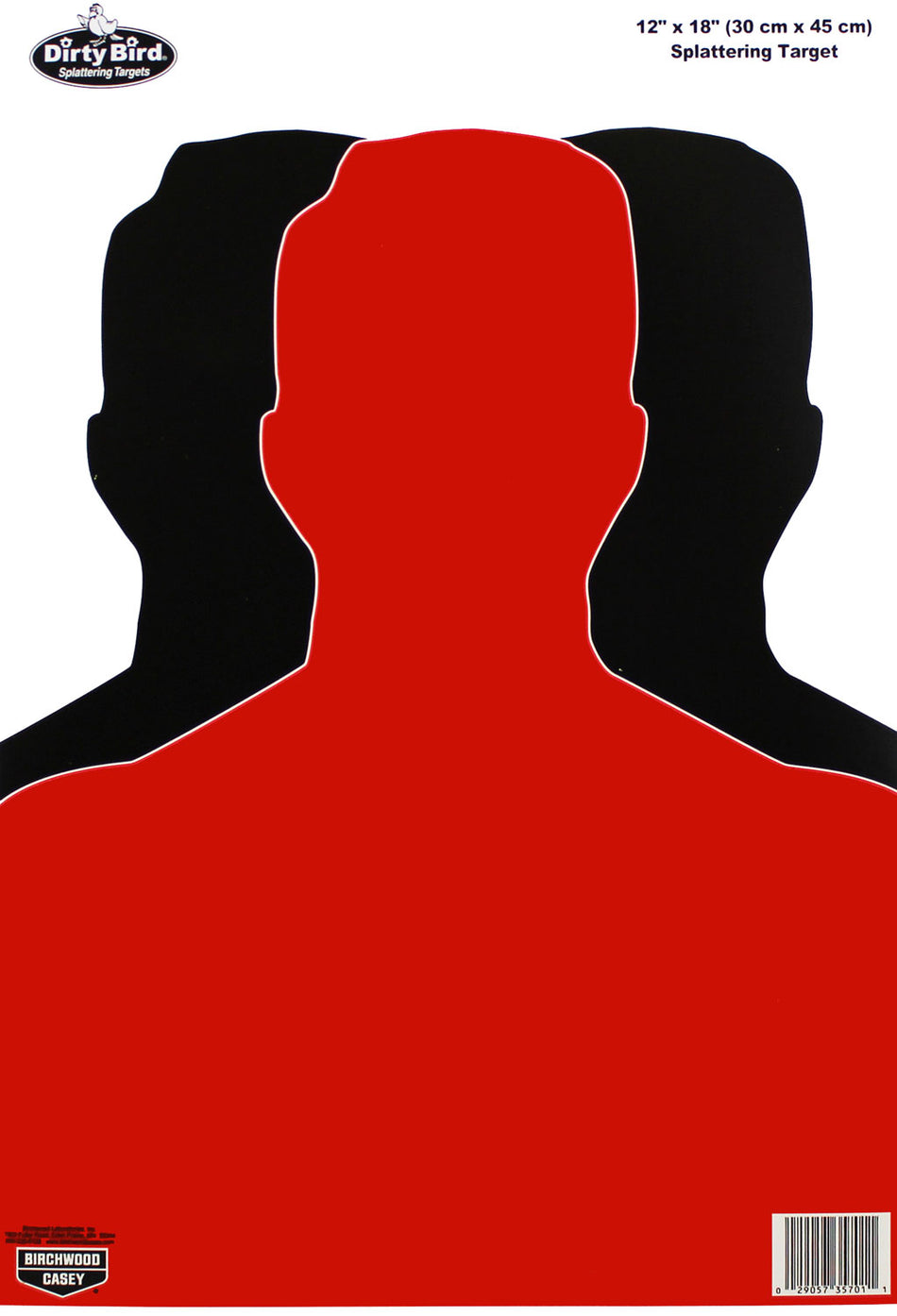 Birchwood Casey 12"x18" Dirty Bird Pistol Silhouette Impact Splatter Target Black/Red 100 Pack