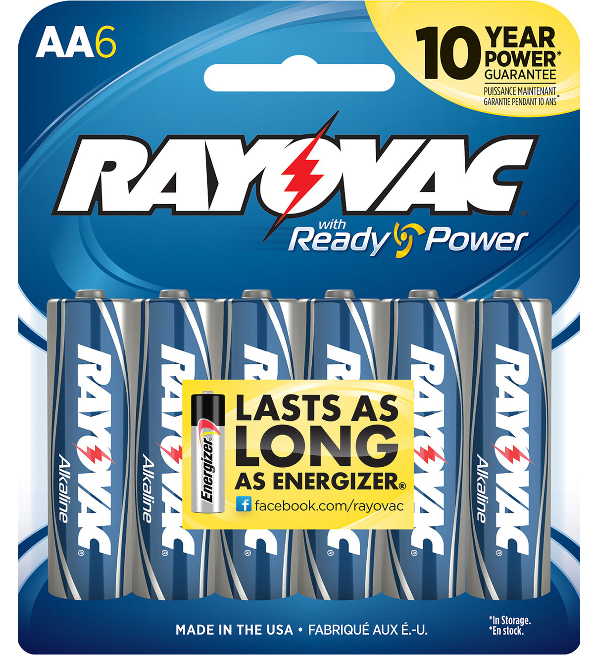 Rayovac High Energy AA 1.5V Alkaline Batteries 6-Count Single Pack