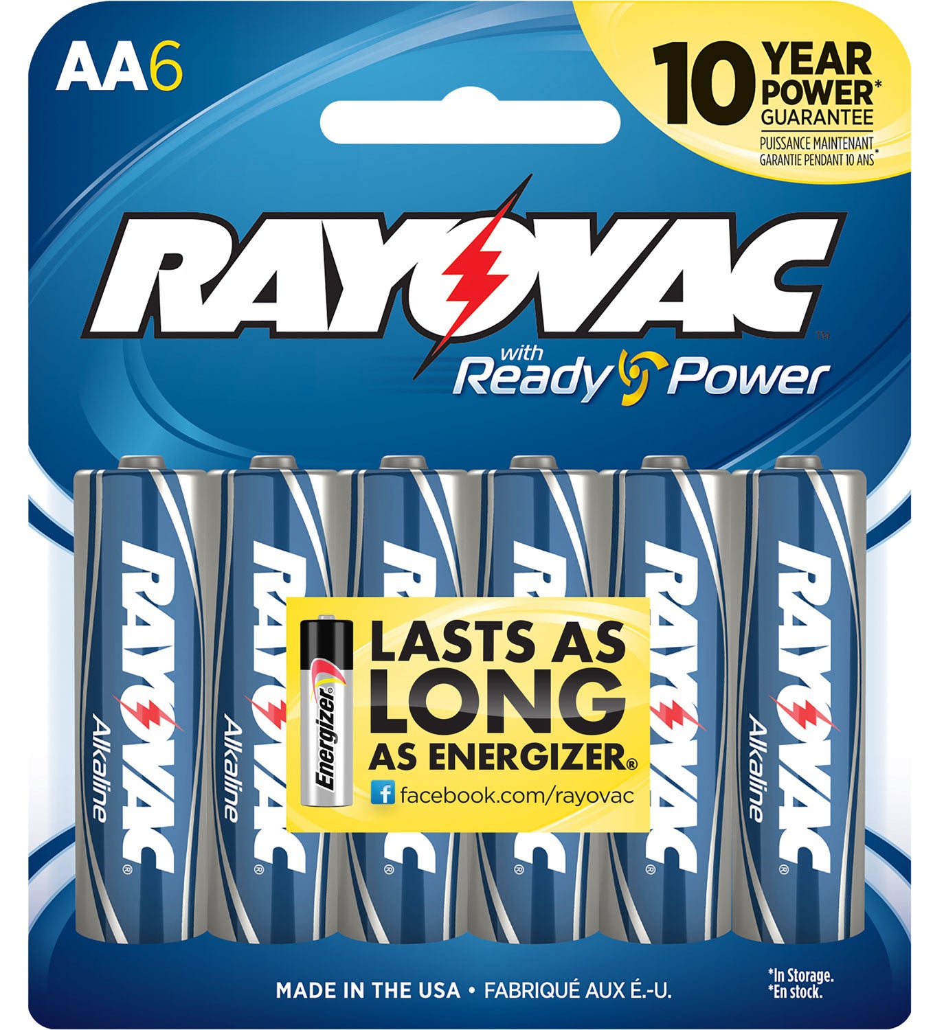Rayovac High Energy AA 1.5V Alkaline Batteries 6-Count Single Pack
