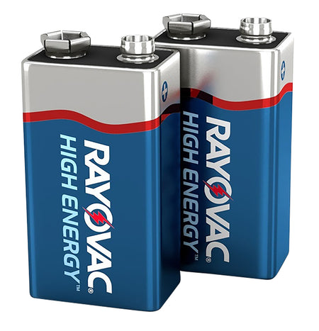Rayovac High Energy 9 Volt Alkaline Batteries 2-Count Single Pack