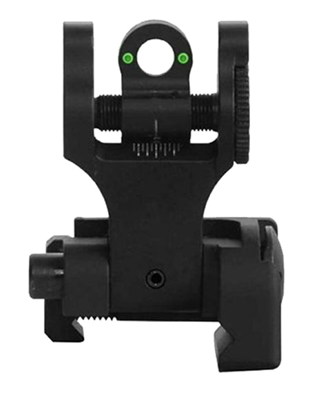 Troy Ind SSIGFBSRTBT00 Round Rear Folding Tritium BattleSight Black Anodized for AR-15 Rifles