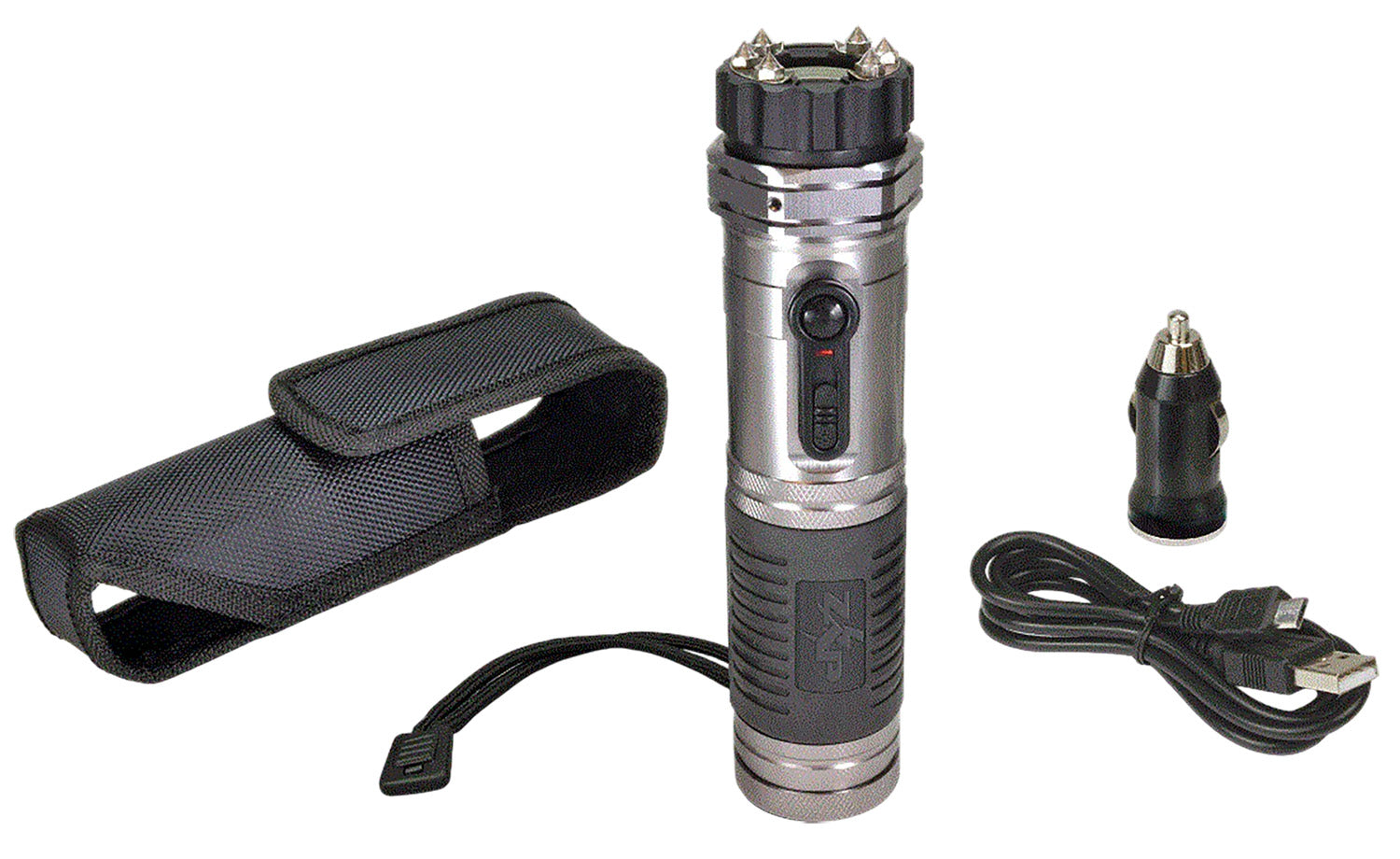 Zap ZAPL 1 Million Volt Stun Gun and LED Flashlight Combo Silver