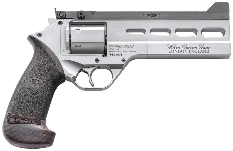 Chiappa Firearms 340302 Rhino Match Master 38 Special 6 Shot, 6" Gray PVD Steel Vent Rib Barrel & Cylinder, Gray PVD Aluminum Frame, Black Hogue Micarta Grip, Exposed Hammer
