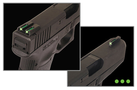 TruGlo TG131MPT TFO Green Front Yellow Tritium Fiber Optic Rear Sight Compatible with S&W M&P Series