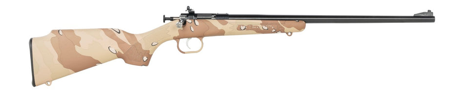 Crickett KSA2178 My First Rifle Gen2 22 LR 1rd 16.13" Blued Single Shot Barrel, Drilled & Tapped Receiver, Hydrodipped Desert Storm Camo, Fixed Synthetic Stock