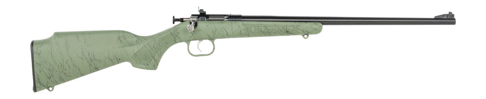 Crickett KSA2342 My First Rifle Gen2 22 LR 1rd 16.13" Blued Single Shot Barrel, Drilled & Tapped Receiver, Green w/Black Webbing Fixed Synthetic Stock
