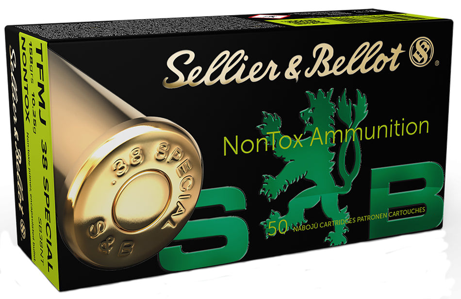 Sellier and Bellot Handgun Non-Tox .38 Special 158 grain Total Full Metal Jacket ammunition