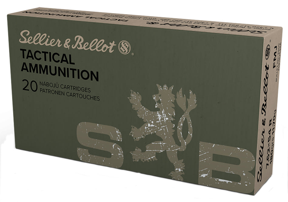 Sellier and Bellot Rifle 7.62x54mmR 180 grain Full Metal Jacket ammunition