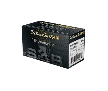 Sellier and Bellot  .30 Carbine 110 grain Full Metal Jacket ammunition