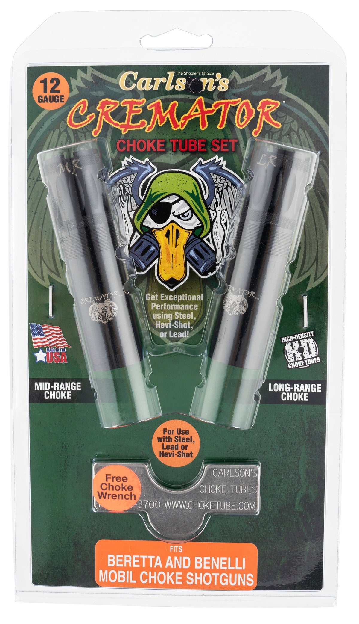 Carlson's Cremator Series Non-Ported 12 Gauge Choke Tube Beretta/Benelli Mobil Mid/Long Range