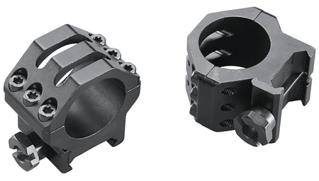 Weaver 48349 Six-Hole Skeleton 1" Medium Scope Rings Matte Black