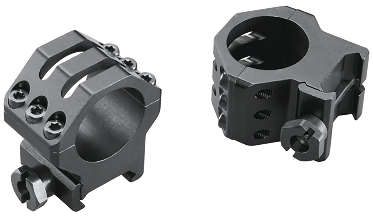 Weaver Mounts Skeleton Six-Point Rings Matte Black 1" High 48350