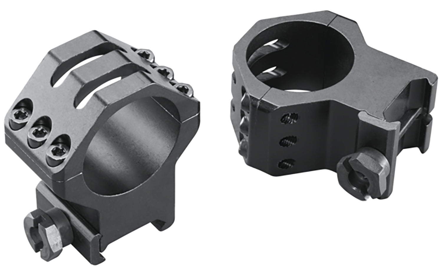 Weaver Mounts Skeleton Six-Point Scope Rings Matte Black 30mm Extra High 48354