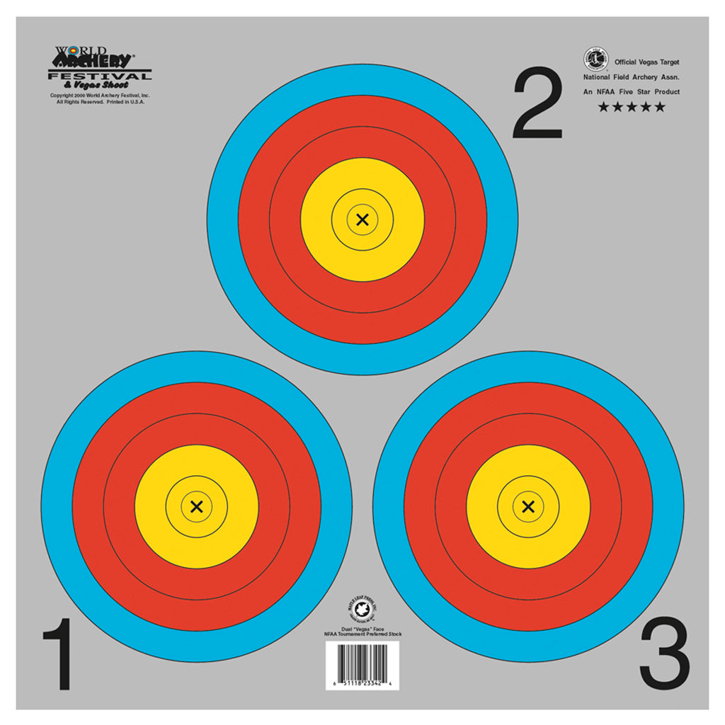 Maple Leaf NFAA Vegas 3-Spot Target Face Grey Background 100-Pack