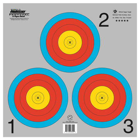 Maple Leaf NFAA Vegas 3-Spot Target Face Grey Background 100-Pack