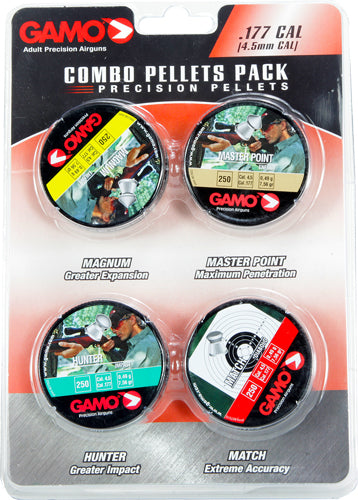 Gamo .177 Cal Combo Pack Match Hunter Mag Master Point Pellets