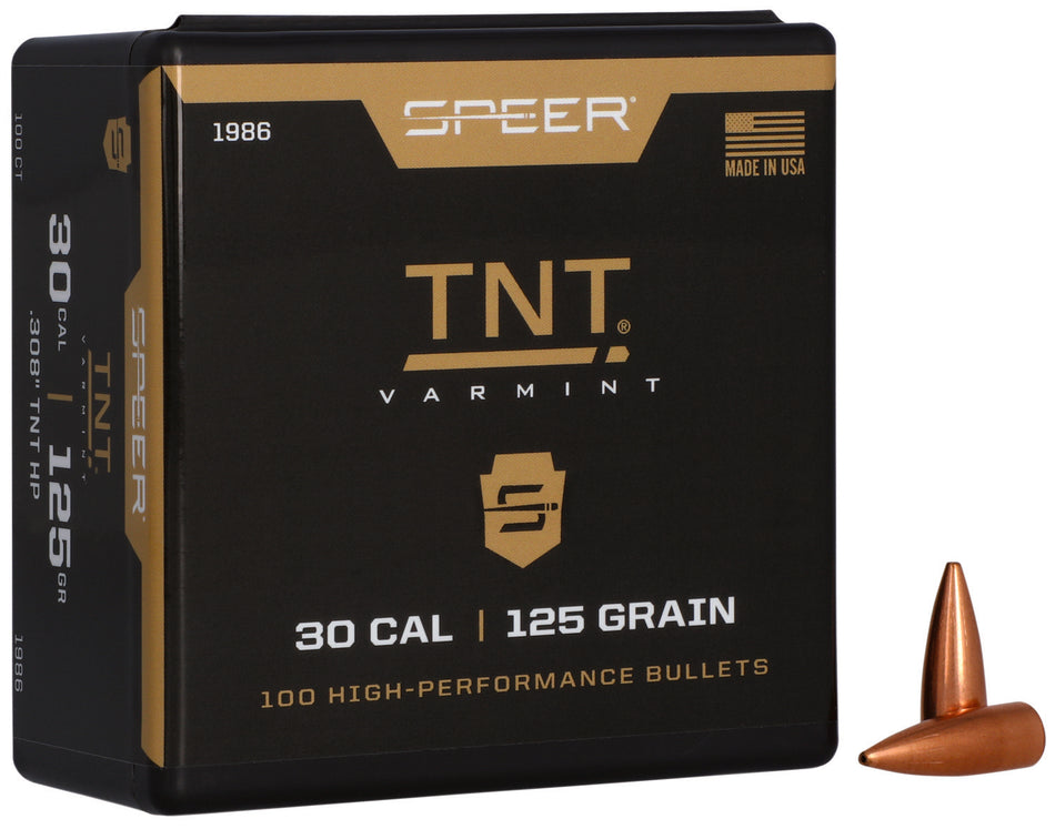 Speer TNT 30 Cal 125gr Jacketed Hollow Point Bullets 100 Per Box