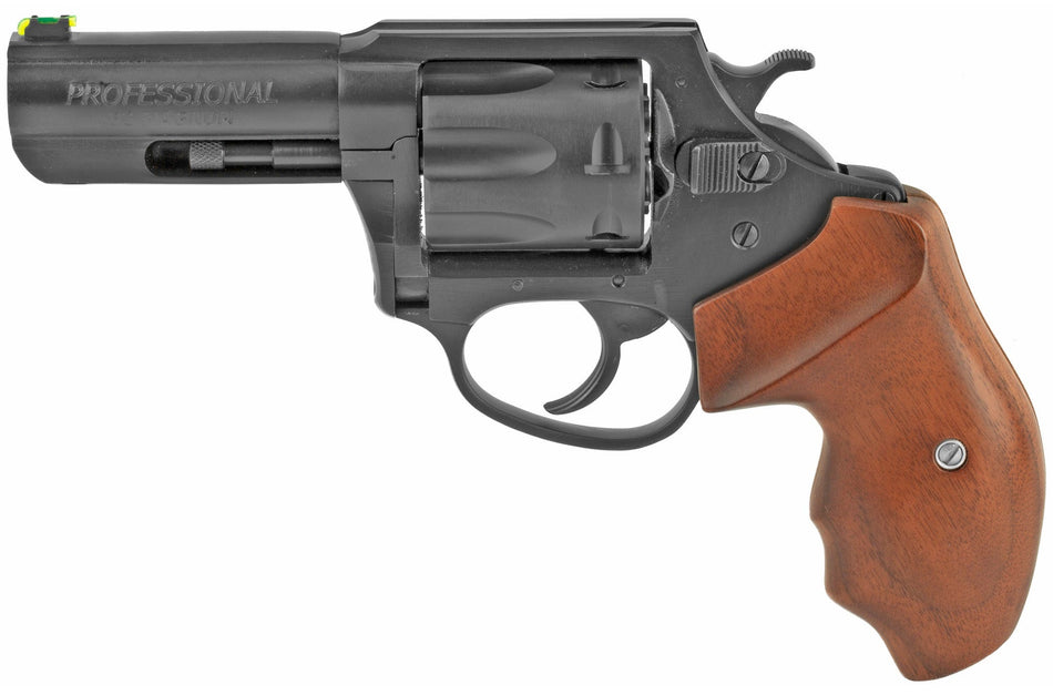 Charter Arms 63270 Professional 32 H&R Mag, 7 Shot 3" Black Nitride Steel Barrel, Cylinder & Frame w/Walnut Finger Grooved Grip