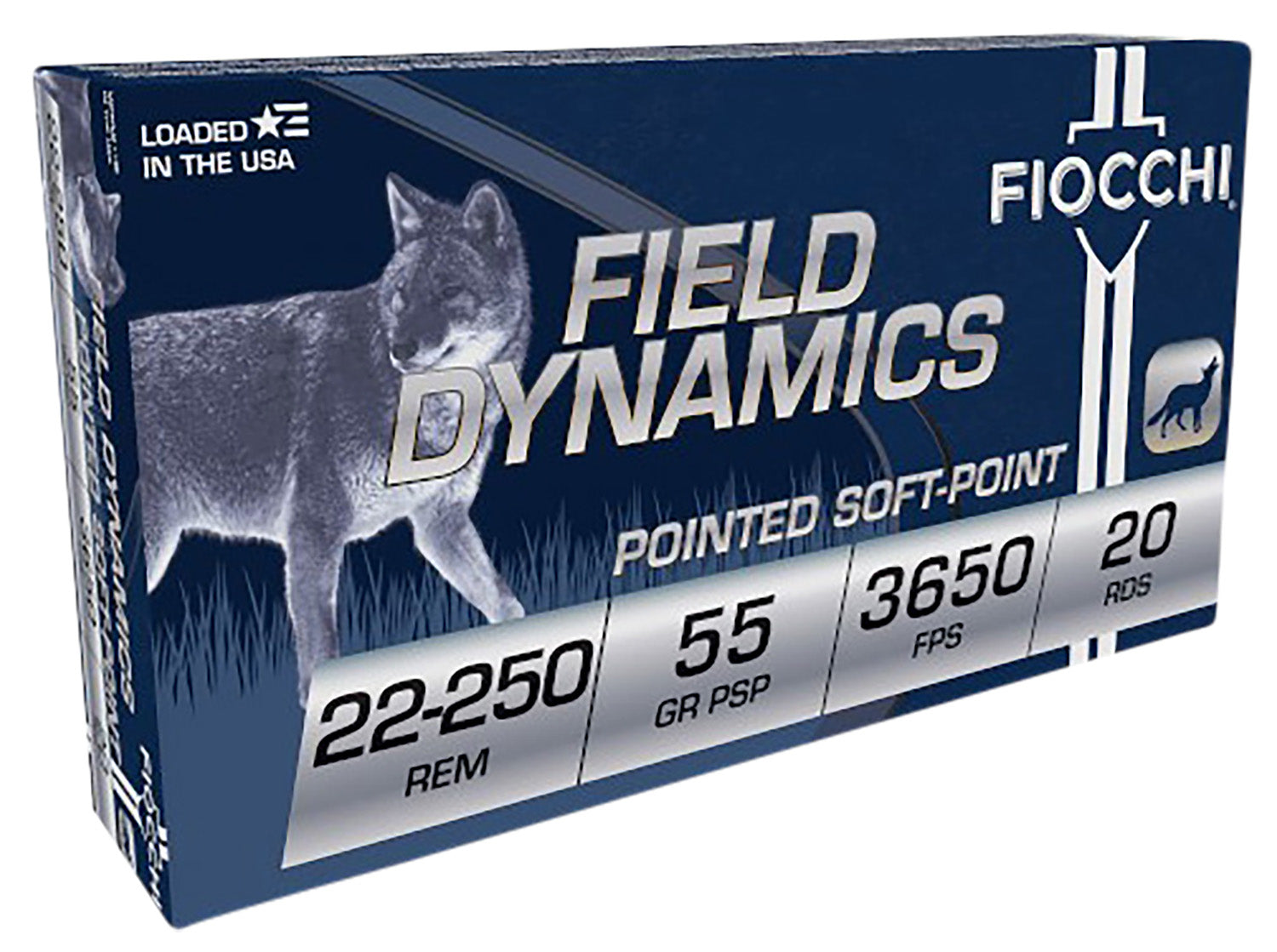 Fiocchi Field Dynamics Pointed Soft Point 55 Grain .22-250 Remington 3650 fps