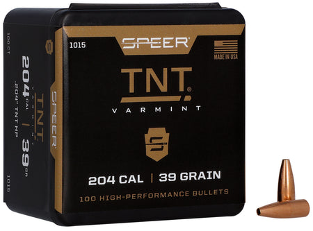 Speer 1015 TNT 204Cal 39gr Hollow Point Varmint Bullets 100/Box