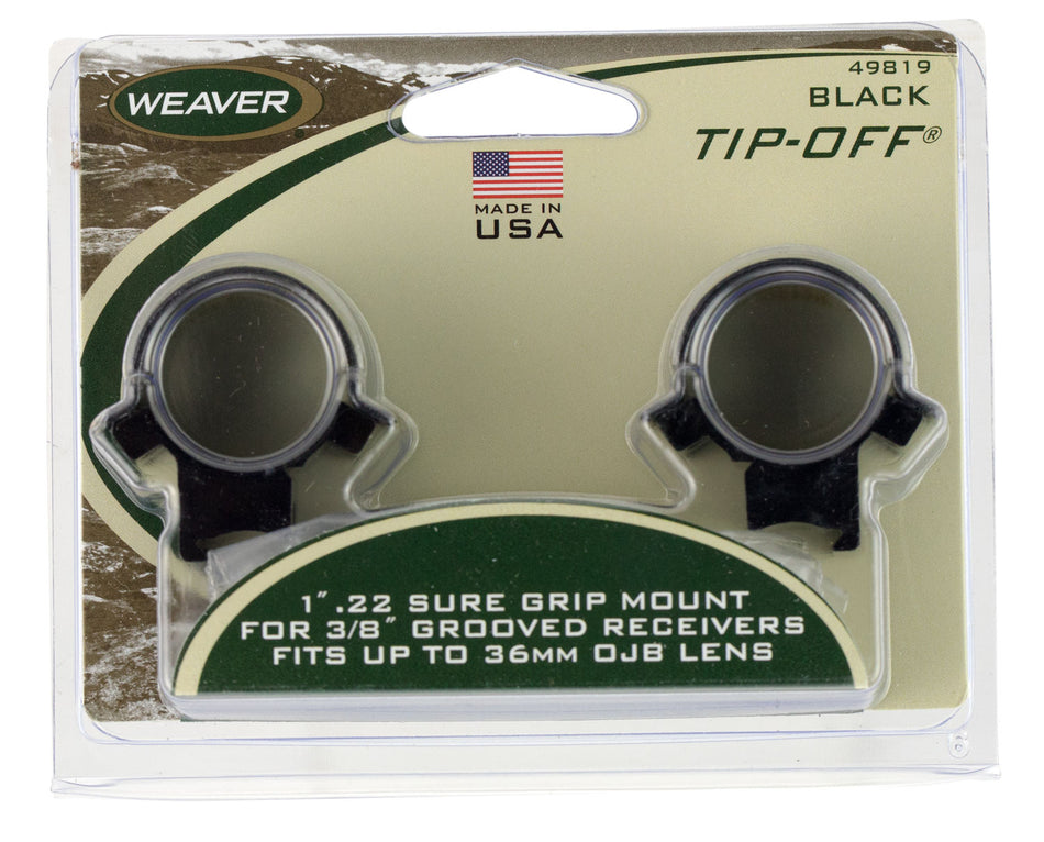 Weaver Mounts .22 Tip-Off Scope Rings Black 1 Inch 49819