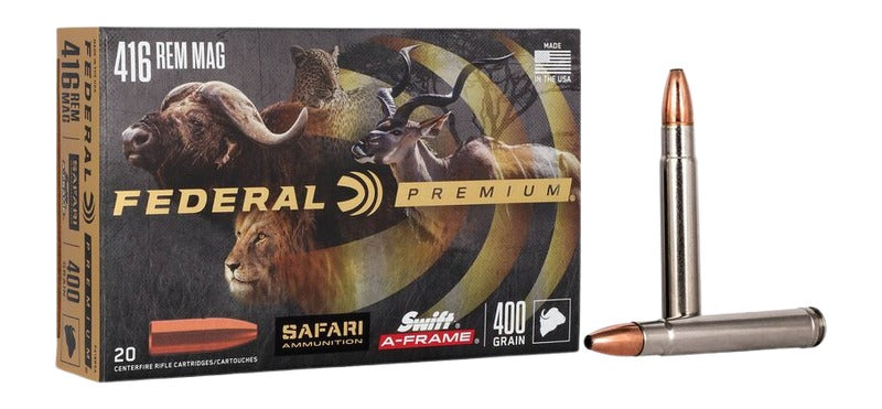 Federal Premium Safari Cape-Shok .416 Remington Mag 400 grain Swift A Frame ammunition