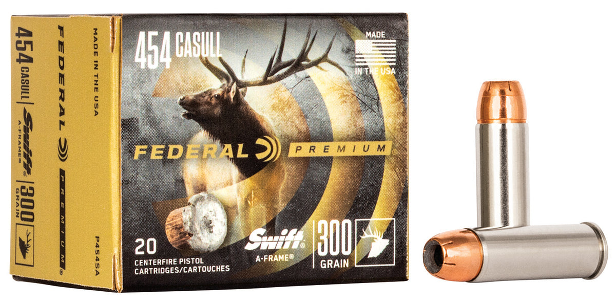 Federal Premium .454 Casull 300 grain Swift A Frame ammunition